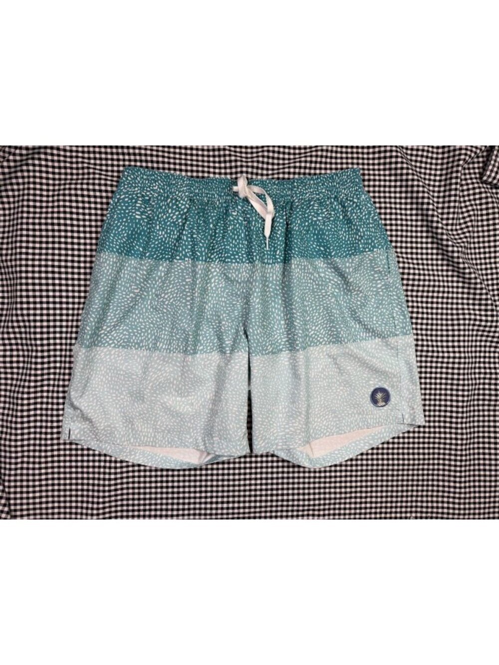 Chubbies The Whale Sharks Swim Trunks Mens 2XL Teal Blue 7" Quick Dry Lined